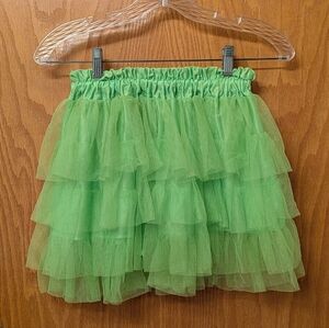 Tiered Green Tulle Skirt - Women's Flouncy Mini